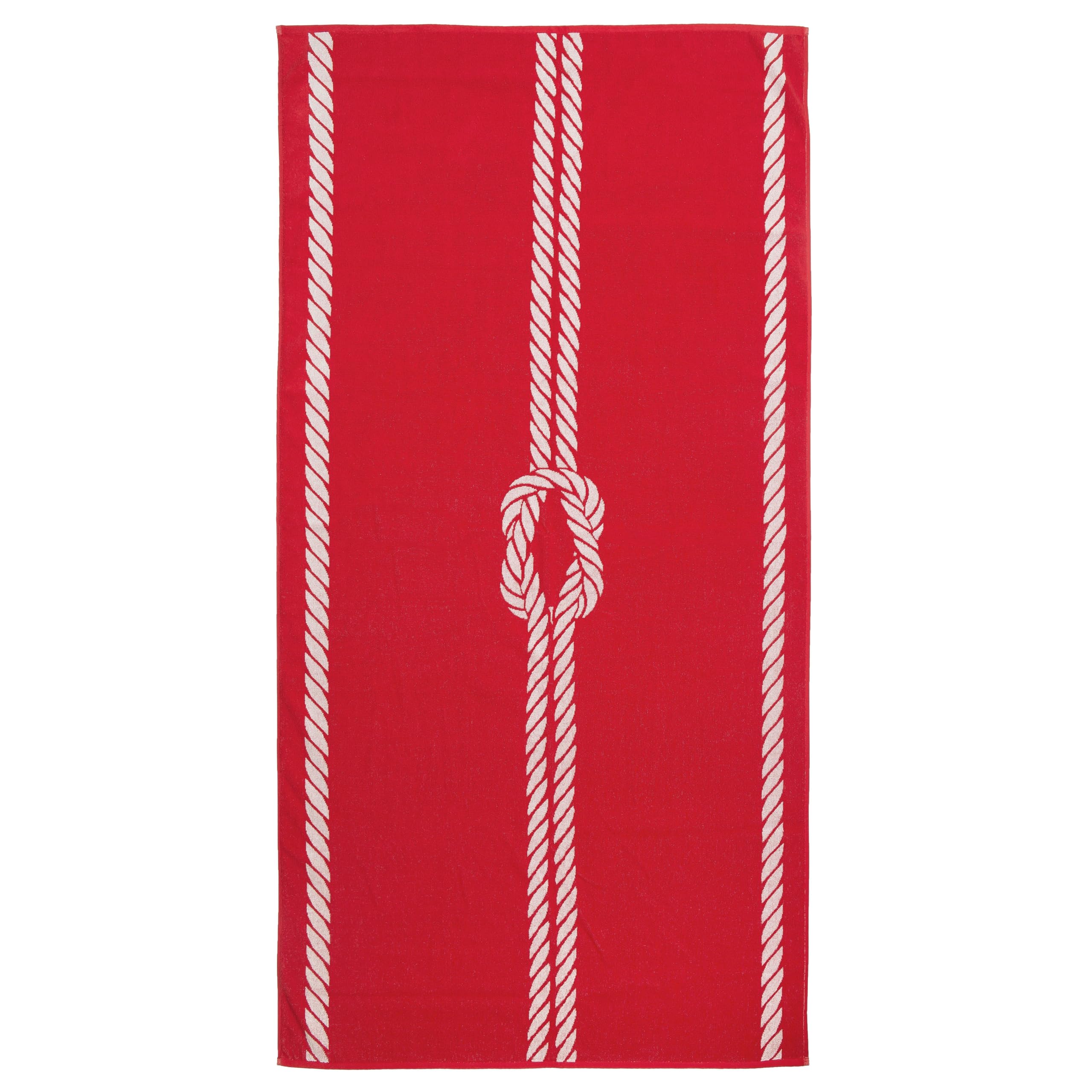 ZOLLNER Drap de Plage, 100x200 cm, Serviette de Plage, Coton, Rouge-Blanc