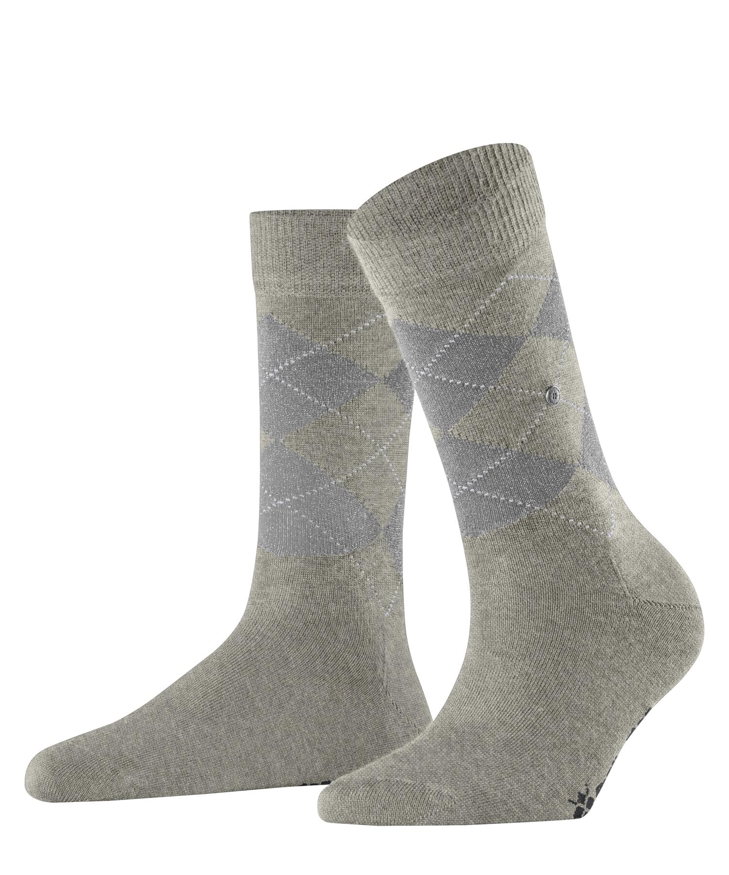 Burlington Women's Marylebone Lurex W So Wool Viscose Patterned 1 Pair Socks, Grey Light 3771, 3.5-7