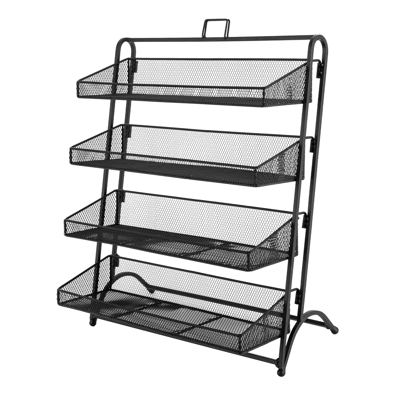 kunghei Black 4 Tier Snack Candy Display Rack, Chip Display Rack, Snack Stand, Snack Display, Snack Rack for Countertop, Retail Display Stand, Chip Rack Display Stand, Concession Stand Supplies