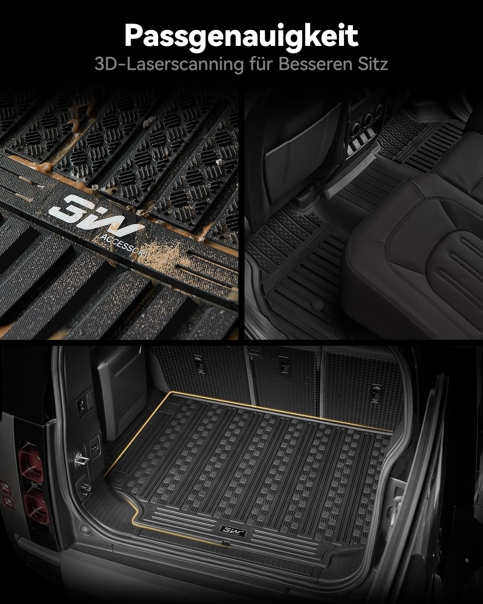 3W Kofferraumwanne für Range Rover Sport L494 2014-2022 | TPE Thorex™ Allwetter | 3D Maßgeschneiderte Passform | Hundefreundlich Auto Zubehör | Wasserdicht & Kratzfest | Antirutsch