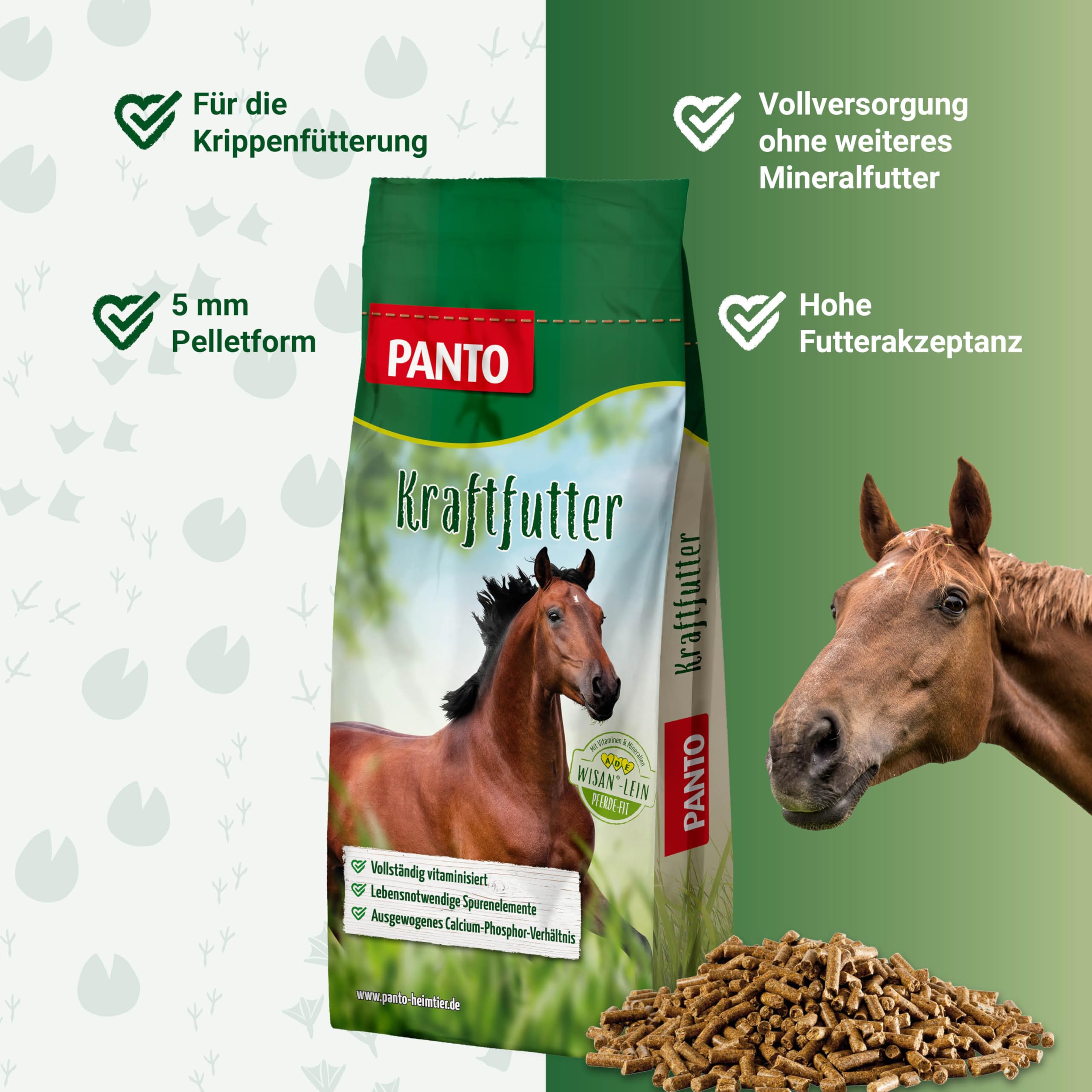 PANTO Rundum-Set Pferd – Formel A, Mineralleckschale & Leckerli | Komplettset aus Allroundpellet, Mineralleckschale mit Spurenelementen & Leckerli – Rundumversorgung für Pferde