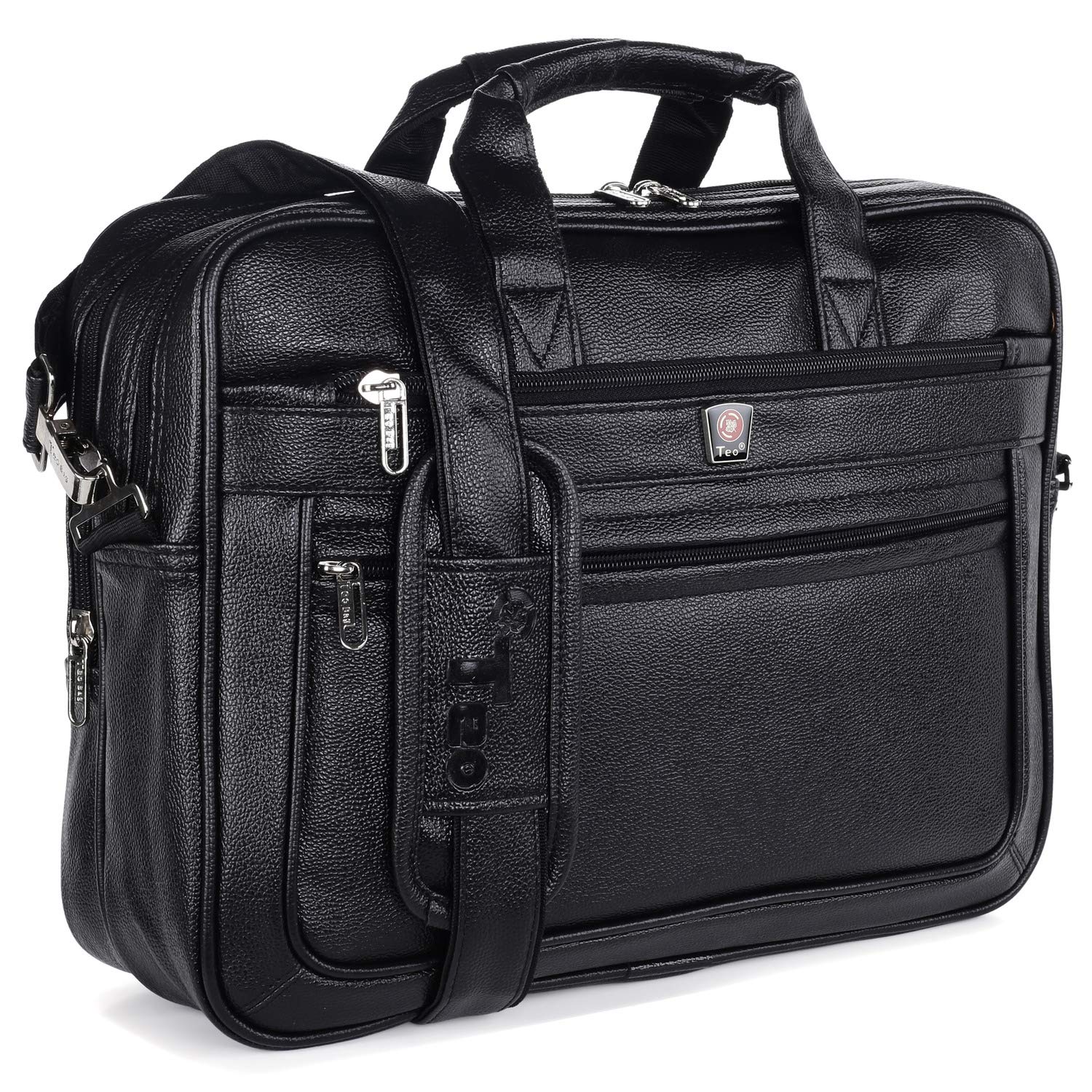 Teo 15.6 Inch PU Leather Laptop, Shoulder, Messenger, Travel,Briefcase Bag for Men & Women (Black) Colour T-1677 (B08YYY2TVF) Amazon Price History, Amazon Price Tracker