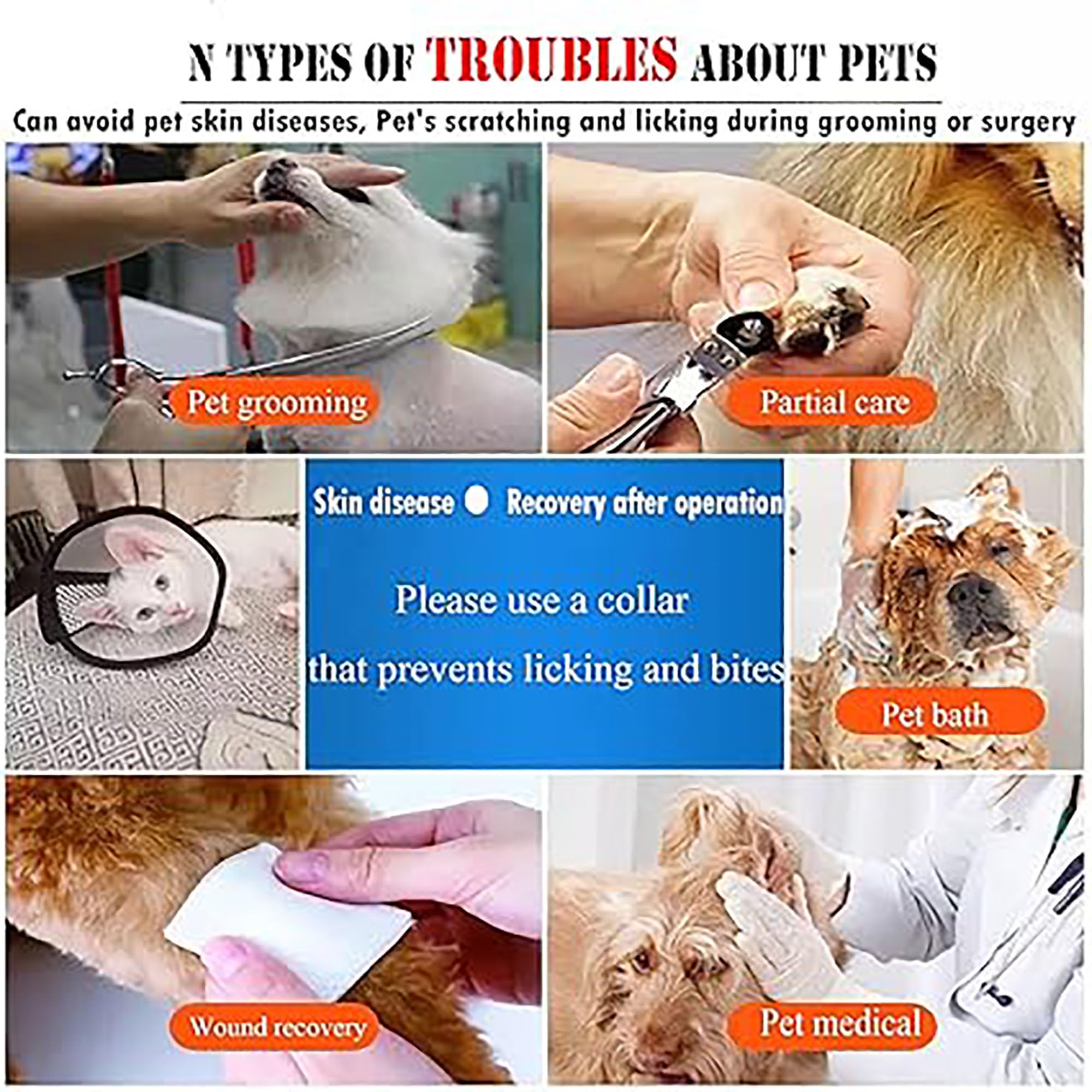 XSQD Pet Recovery Collar, Dog Cat Cone Collar Recovery Kitten Soft Neck, Adjustable Buckle, sun flower Soft Protective - Image 4
