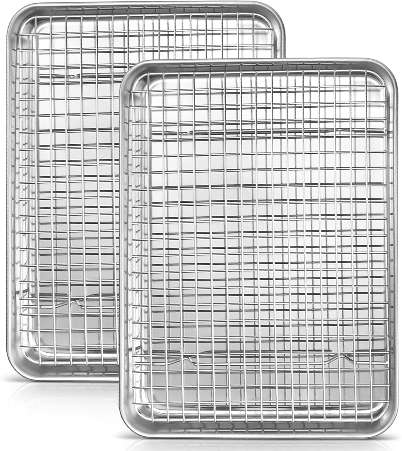 Joyfair 12.5 Inch Baking Pan with Rack Set (2 Pans & 2 Racks