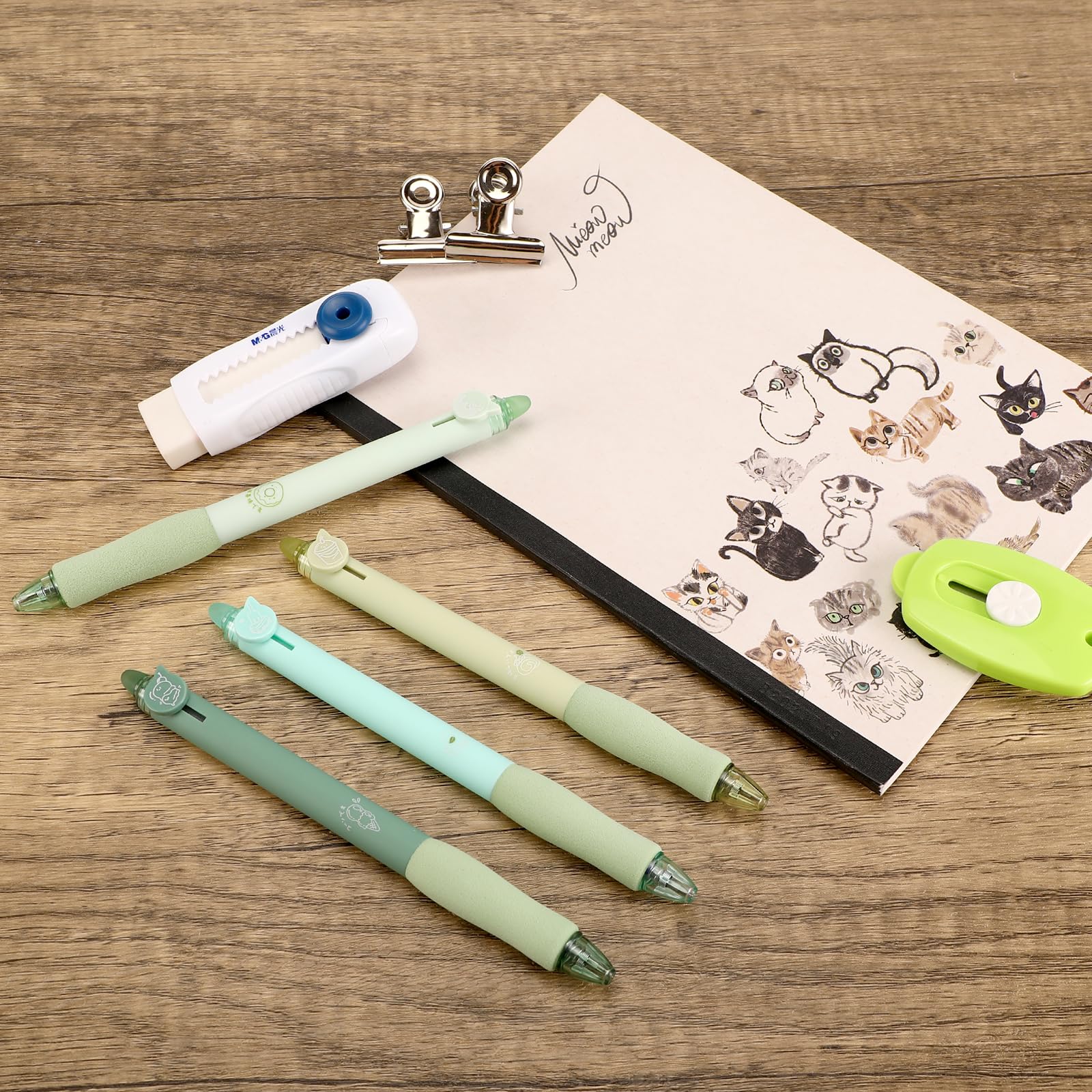 4 pezzi Penna gel cancellabile con cartone animato Snoopy, punta fine