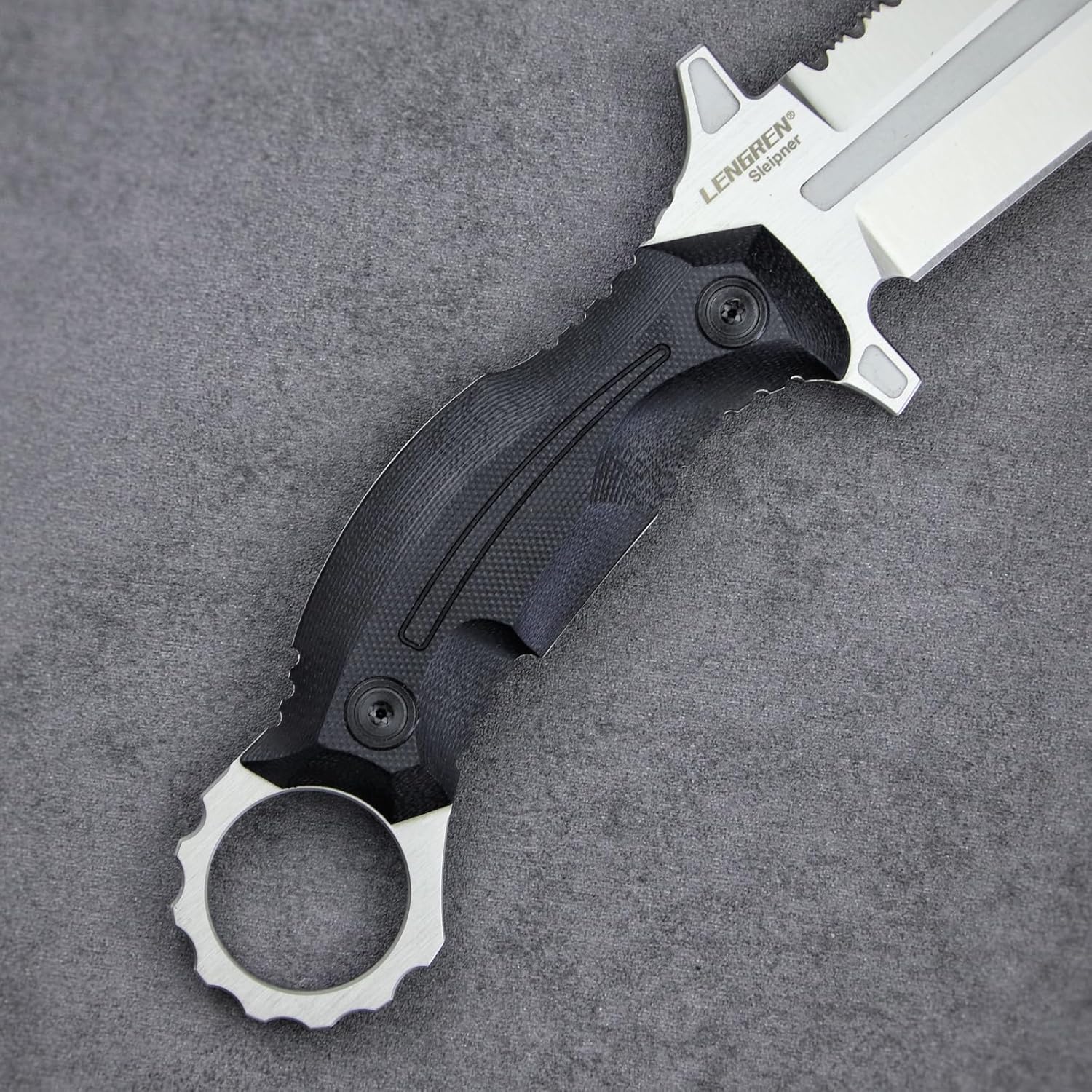 Rock Fixed Blade Knife Sleipner Steel Flat Ground Double-Edged Tanto Blade G10 Handlewith Kydex Sheath for Outdoor Camping Hunting Hiking Survival EDC Tool (White)