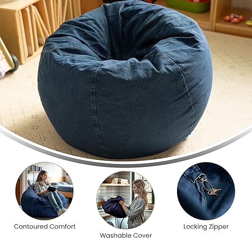 Miniatura 37 de Flash Furniture Dillon - Puf de sherpa, silla clásica recargable para niños y adolescentes, pequeña, natural Negro -,Negro Peludo,Blush