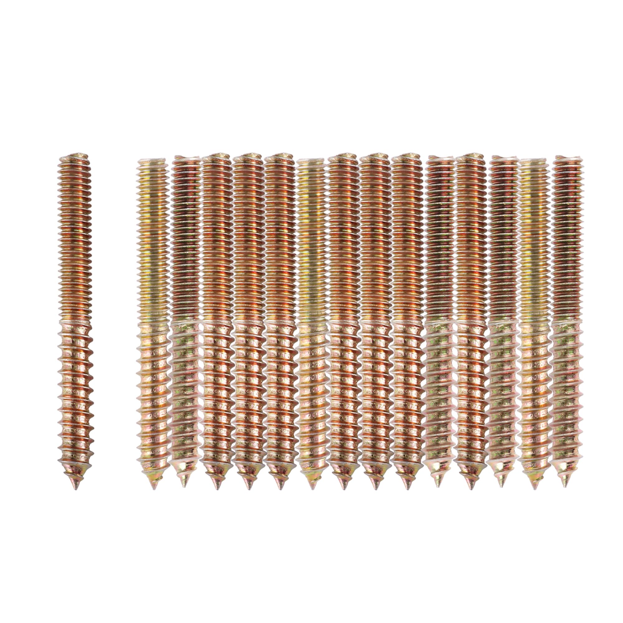 HANLATO 15PCS 3/8-16 x 3 Inch Hanger Bolts Double Headed Bolts Self-Tapping Screw 3/8-16 Wood Dowel Screw Hanger Bolts for Furniture Threaded Rods Bolt 75mm Length