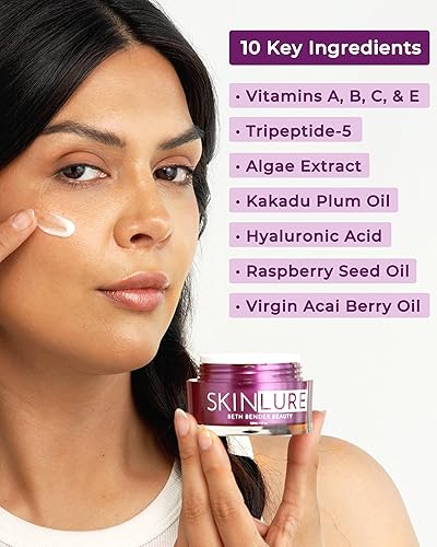 Miniatura 2 de SKINLURE Hidratante facial hidratante con vitamina C y ácido hialurónico  Hidratante facial antienvejecimiento para piel sensible seca  Revive