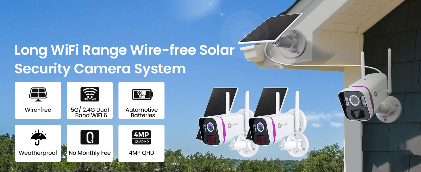 Amazon.com : xmartO 2Pack Wireless Solar Outdoor Security Camera