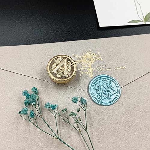 Miniatura 7 de Sello clásico de cera para sellar varios alfabetos, cabeza de latón, mango de madera, sellos para tarjetasobreregalo (sello, letra C)