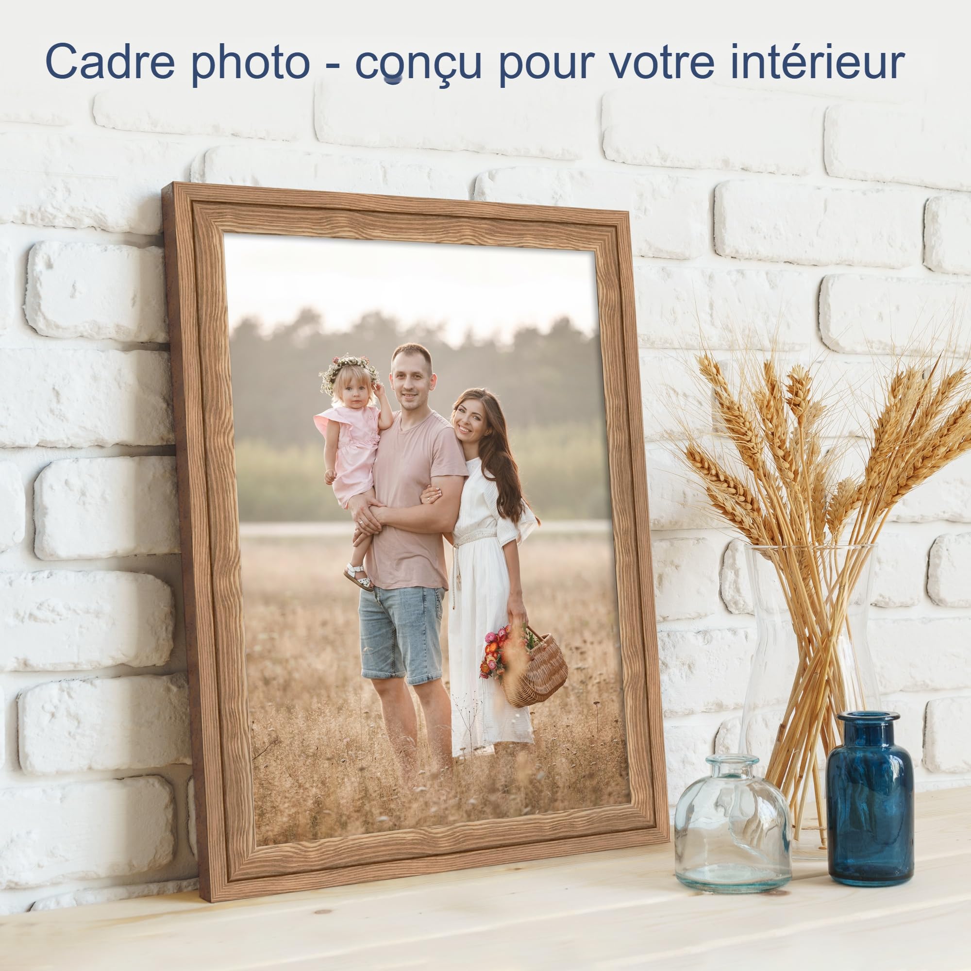 WANDStyle Cadre photo bois rustique, cadre chêne, cadres photo 30x40 cm