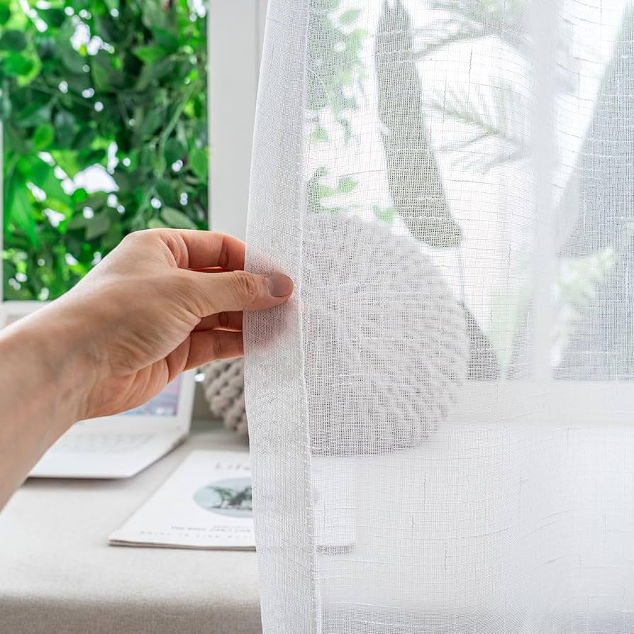 Amazon.com: White Lightweight Sheer Curtains 90 Inches Long 2