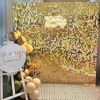 Vista 47 de 36 Panels Giltter Wall Backdrop Pink Shimmer Wall Backdrop for Party Wedding Birthday Engagement Bachelorette Parties Anniversary Decoration