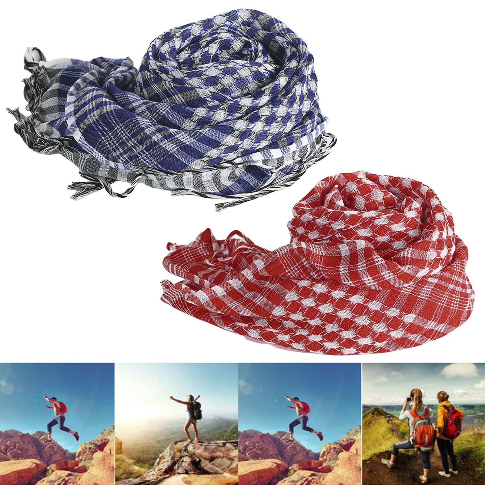 Gnbzxce Arab Lattice Print Adult Tactically Scarf Hiphop Square Bandana Adjustable Turban Multi-Purpose Hair Accessories