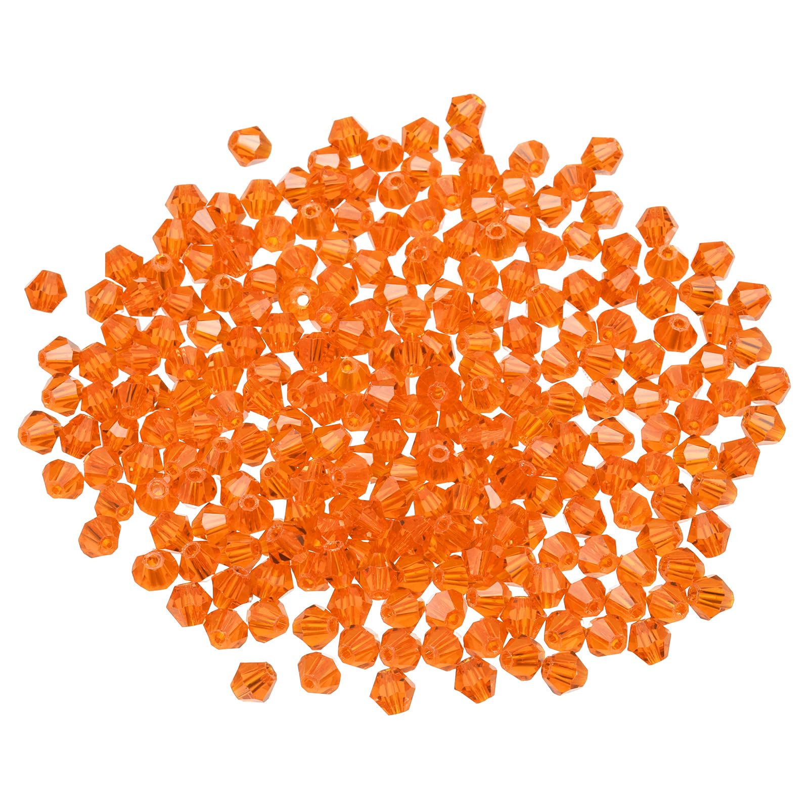 PATIKIL 100pcs 8mm Bicone Glass Crystal Beads, Faceted Glass Spacer Beads for Jewelry Making Bracelet Necklace Earrings DIY Suncatcher Craft, Orange Red