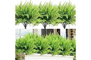 12 Bundles Artificial Plants UV Resistant Faux Ferns for Outside