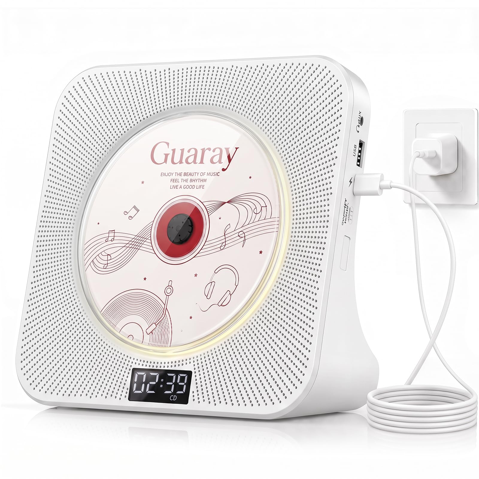 Gueray CDプレーヤー Bluetooth受信/送信 スピーカー内蔵 R★ Amazon.co.jp: Gueray CDプレーヤー Bluetooth5.0送受信 デスクトップ