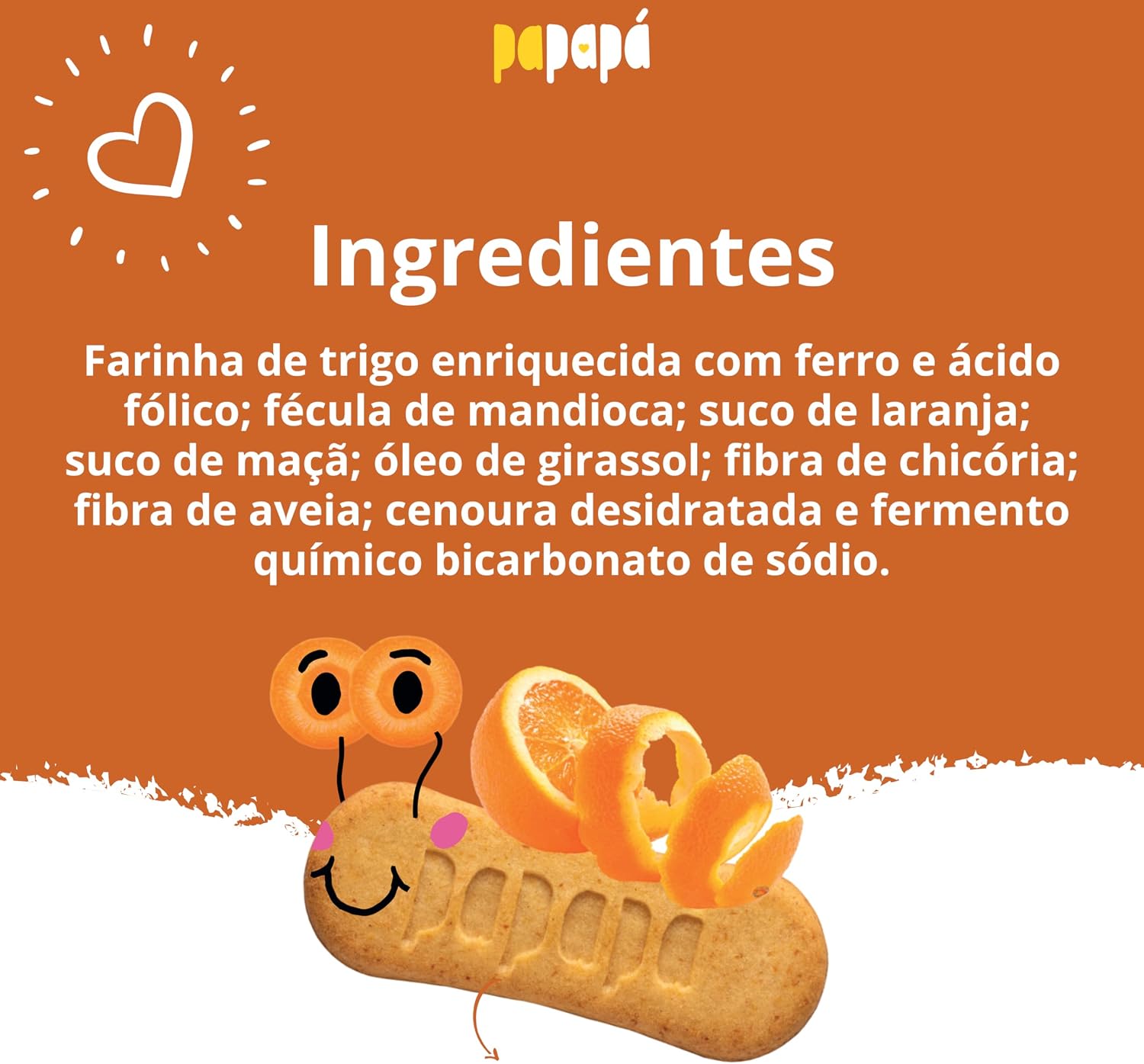 Papapá, Biscoito infantil, Biscotti, Sabor Laranja & Cenoura, 60g, Verde