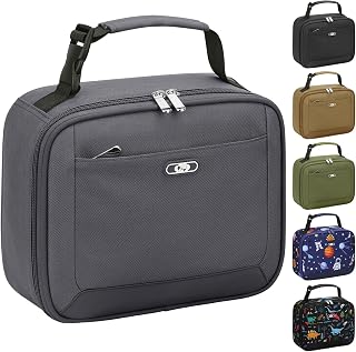 Tenot Lunch Box Kids Insulated Lunch Tote Bag Grey | Reusable, Waterproof, Portable, Thermal, Kids Lunch Box Bag for Girls Boys, School Picnic Travel, Soft Bag Easy-Clean
