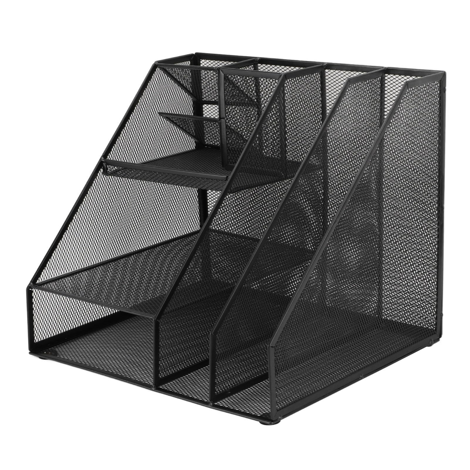 Topiky Organizer da Tavolo in Rete di Ferro con Portapenne, Portadocumenti Multifunzionale per Forniture da Scrivania per Ufficio