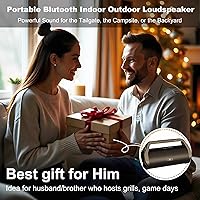 Vista 3 de Altavoz Bluetooth Boombox retro, altavoz inalámbrico portátil de 80 W para exteriores con correa y subwoofer, graves intensos, carga rápida de 30 W