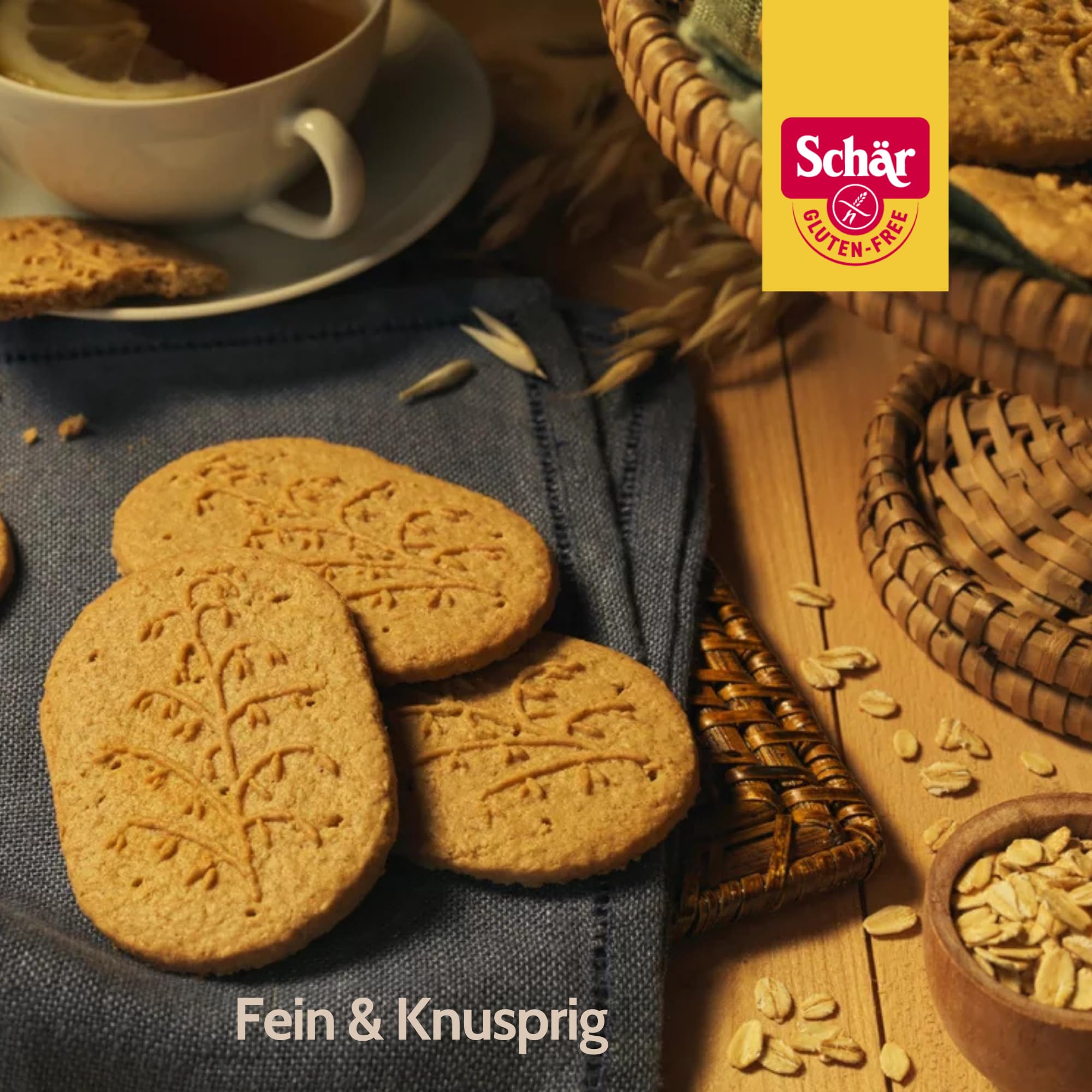 Schär Avena Haferkeks | 6 x 130g | Ballaststoffreiche, glutenfreie Haferkekse für bewussten Genuss | Frischer Knusper - Genuss | 6er Pack