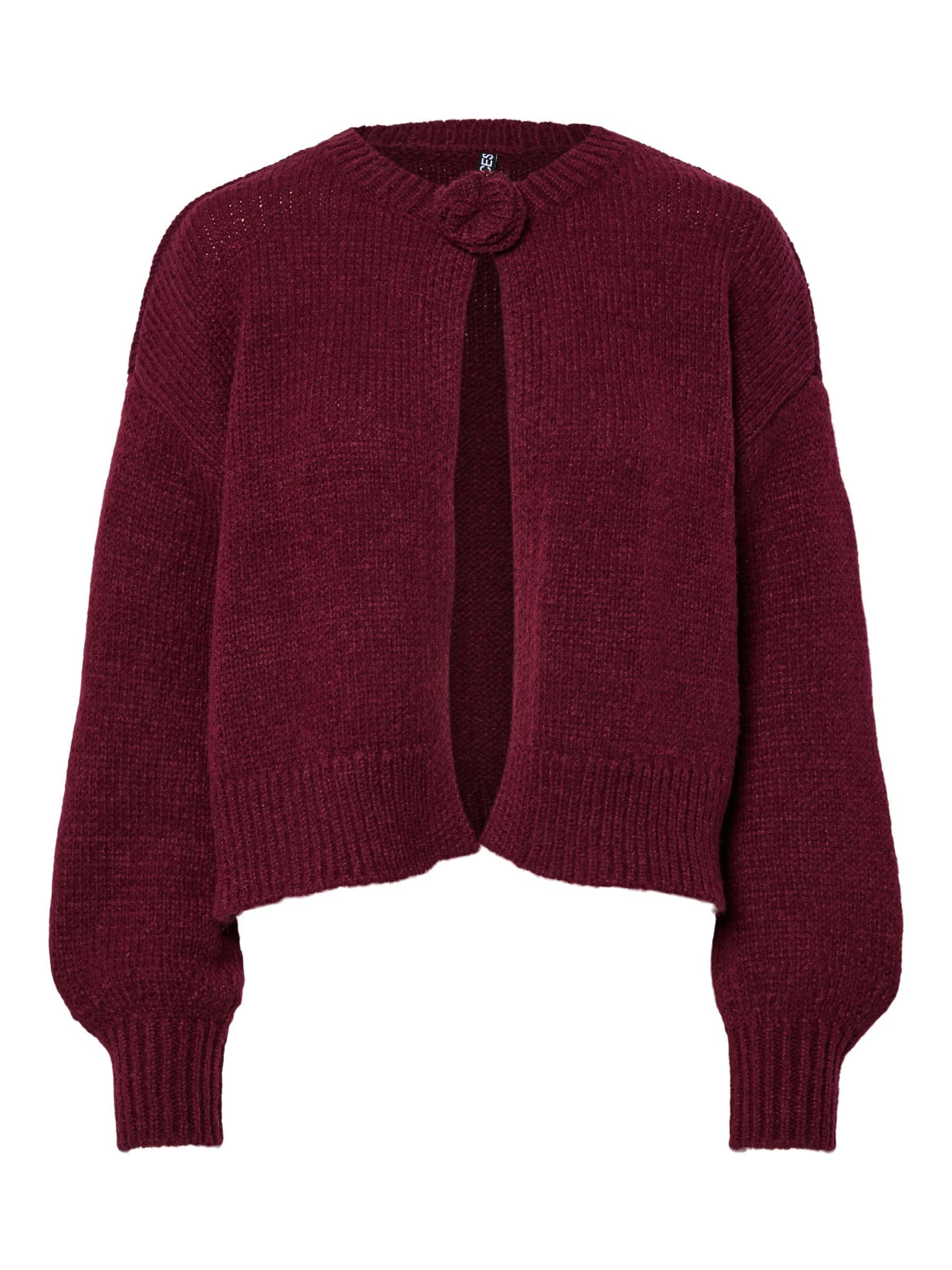 PIECES Pcjelena LS O-Neck Knit Cardigan Bc, Tawny Port, XL