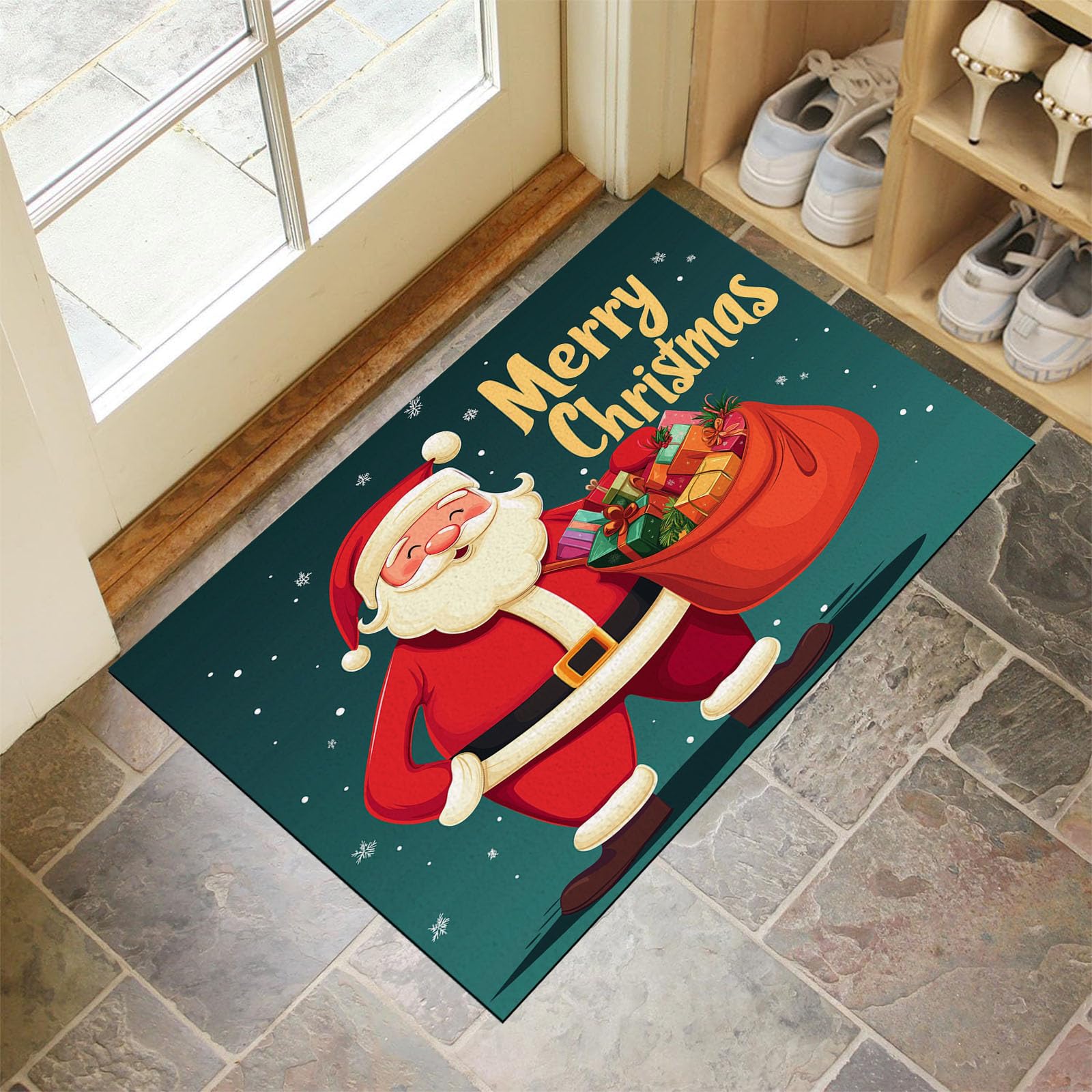 Tapis Père Noël antidérapant pour éviter les glissades dans la cuisine