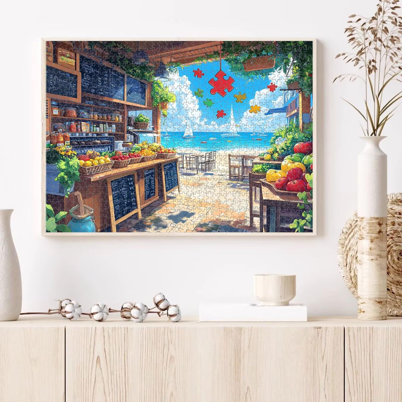Puzzle 1000 Pièces, Océan & Paysage Puzzle en Bois Durable 1T#283 | Puzzle en Bois, Découpe de Précision, Encres aux Couleurs Vives, Loisir Relaxant, Décoration Intérieure, Cadeau, 50x75cm