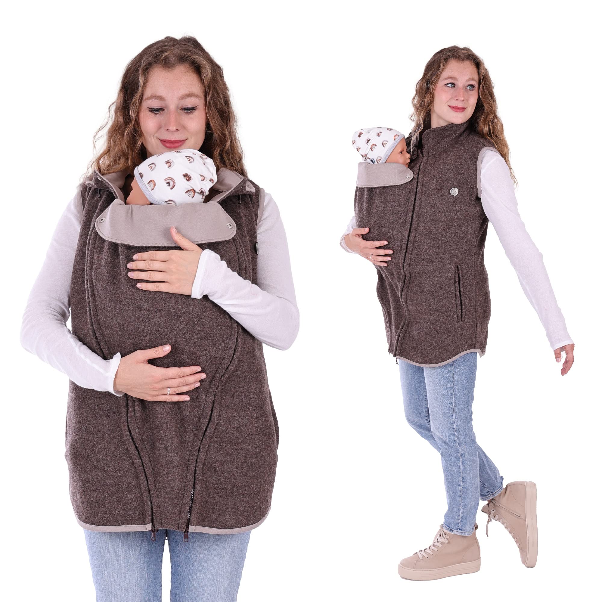 Viva la Mama - Trageweste aus Wollwalk Umstandsweste Wollweste zum Babytragen - PEVE