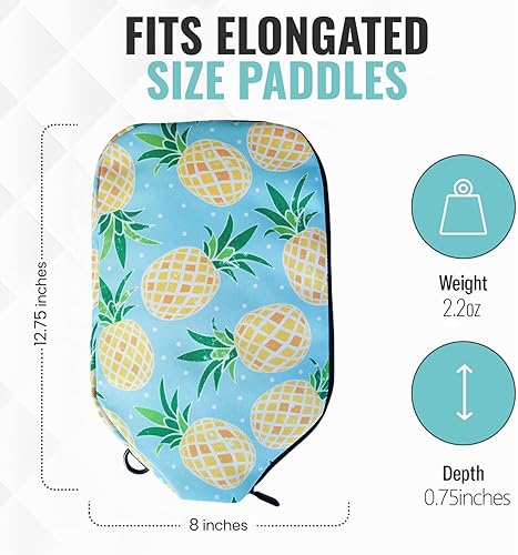 Vista 47 de Palms-O-Aces Pickleball Paddle Sleeve Lightweight Padded Canvas Covers for Paddles Protective Racket Case with zipper Standard & Elongated