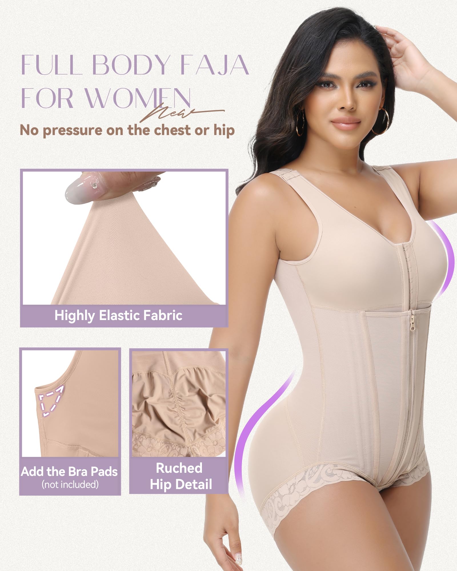 SHAPSHE Fajas Colombianas Moldeadoras postoperatorias etapa 1/2/3 de alta compresión Prenda moldeadora de cuerpo completo para mujer