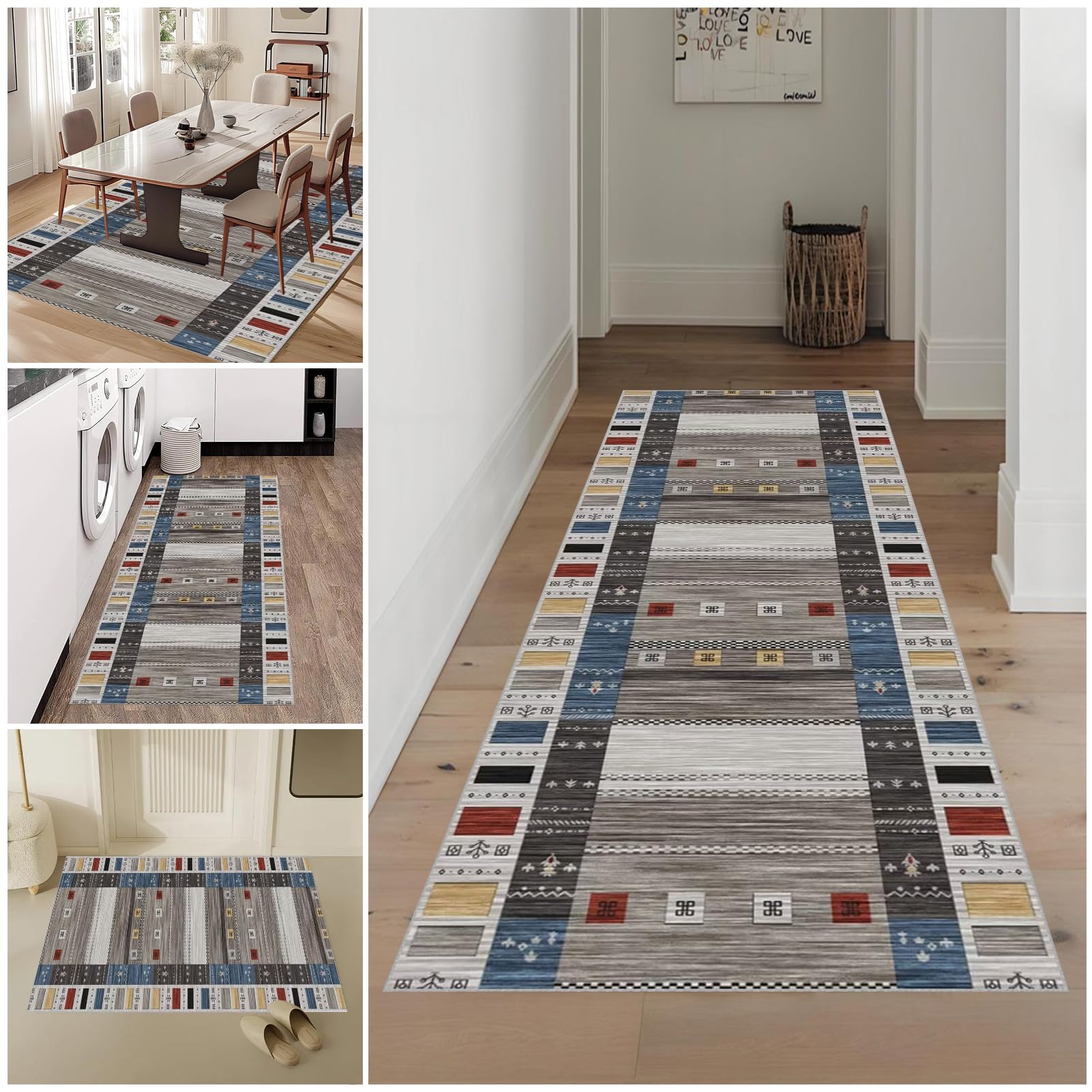 Lmyoieqm Carpet Runners for Hallways 50 x 80 cm Non Slip Kitchen Runner Rugs Washable Carpet Floor Mat Entrance Runner for Hallway Entryway Kitchen Absorbent Area Rugs for Kitchen Laundry Room