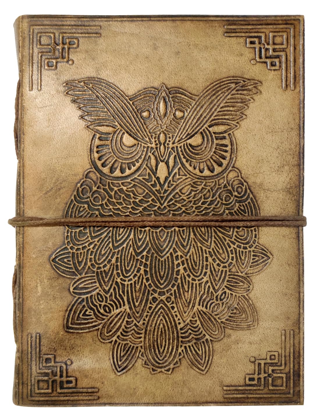 Purpledip Leather Journal 'Owl's Wisdom': Handmade Paper Diary for Corporate Gift or Personal Memoir (11738) - Image 3
