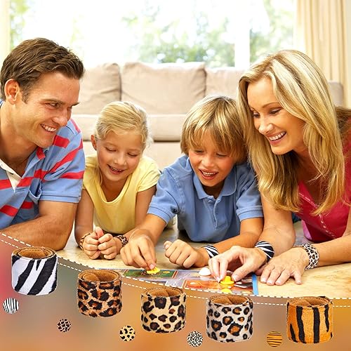 Miniatura 7 de 25 pulseras con estampado de animales salvajes, varios estampados de selva, safari, ciervo, leopardo, tigre, bandas para regalos para niños y niñas,