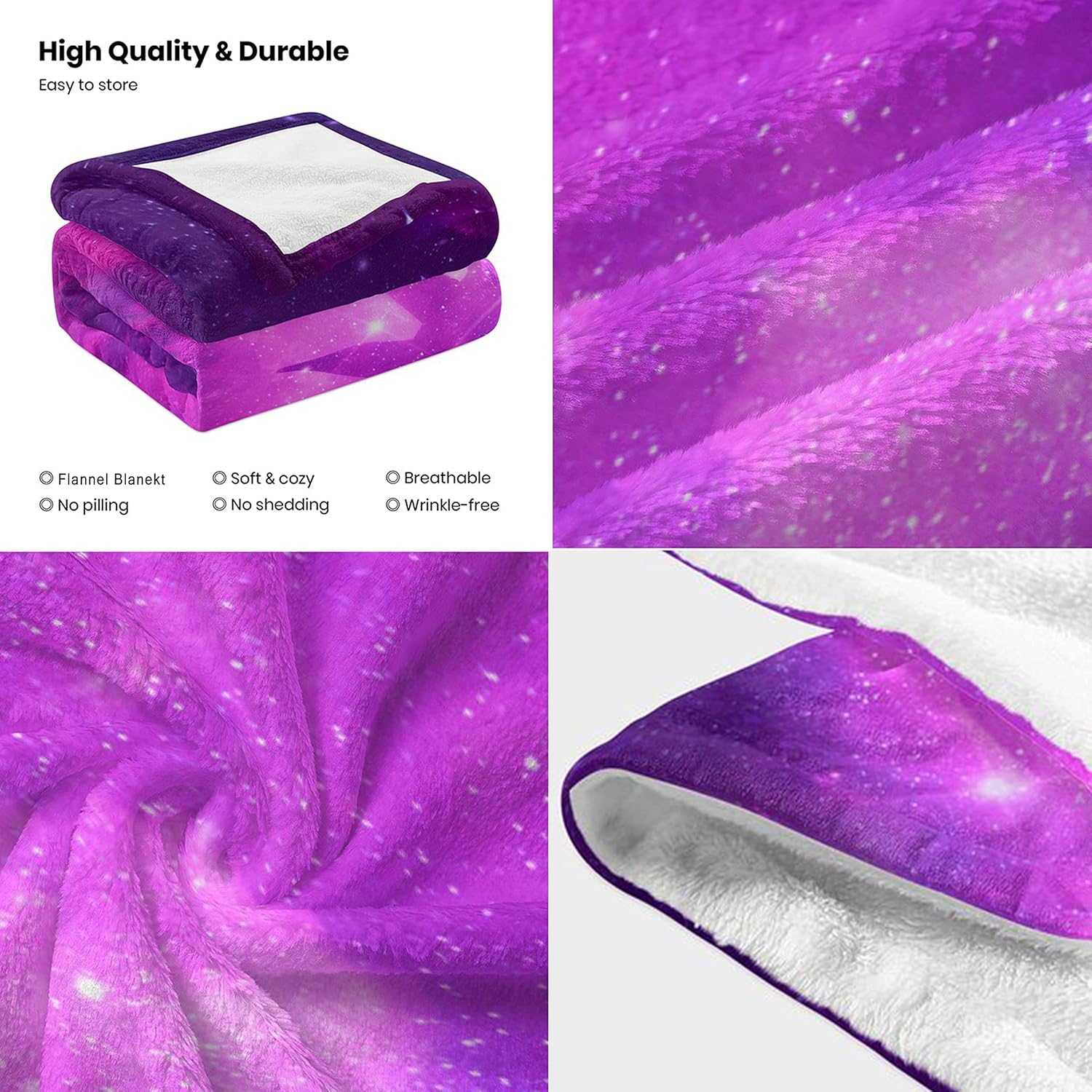 Cute Galaxy Unicorn Blanket Cartoon Throw Blanket, Kids Plush Fleece Blanket Super Cozy Soft Flannel Blanket Decorative Fuzzy Throws for Sofa Bed Living Room (60×80in, Galaxy Unicorn)