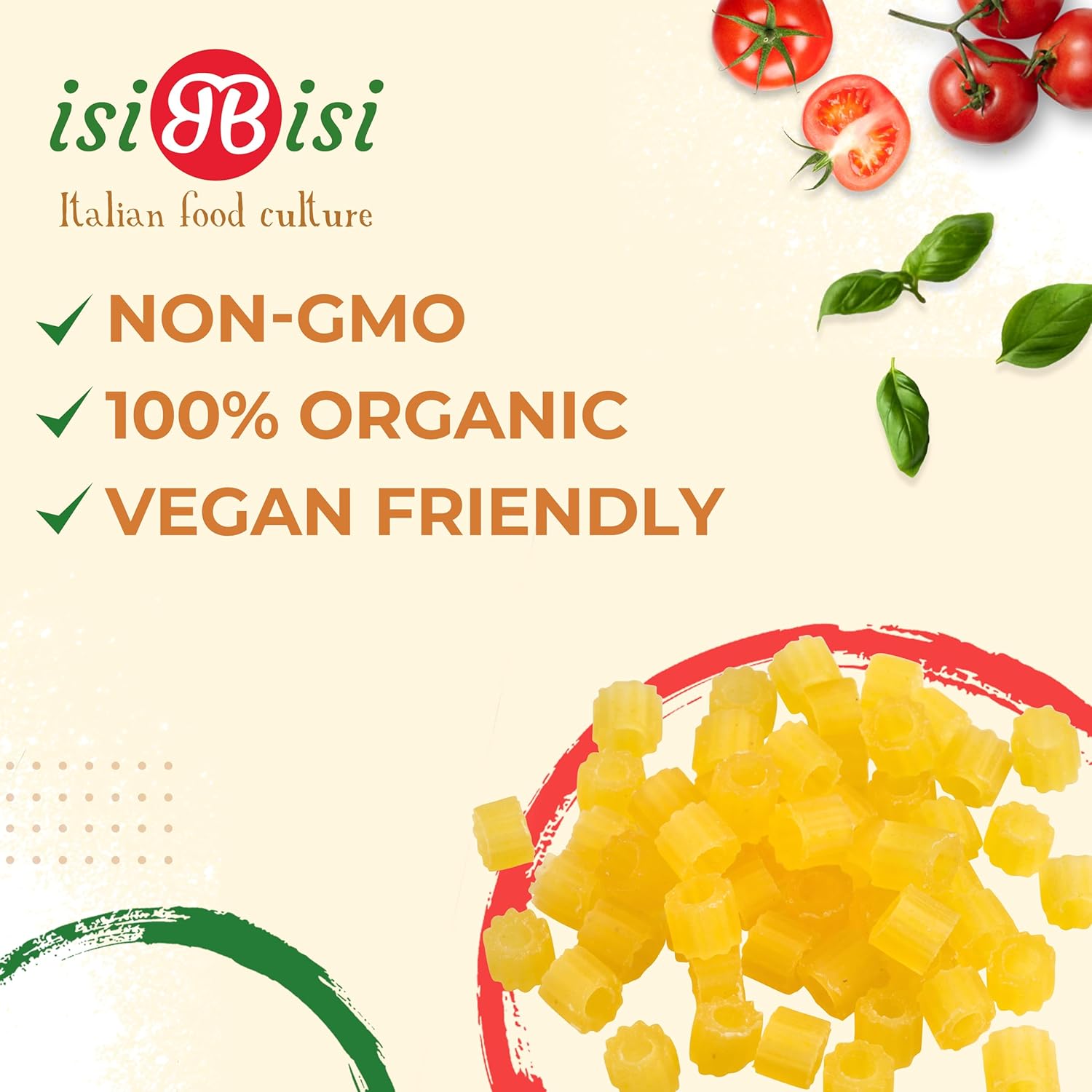 isiBisi Gluten-Free Tubetti Pasta, 5-Pack - Artisanal Corn and Rice Noodles - Non GMO Vegan, Made in Italy