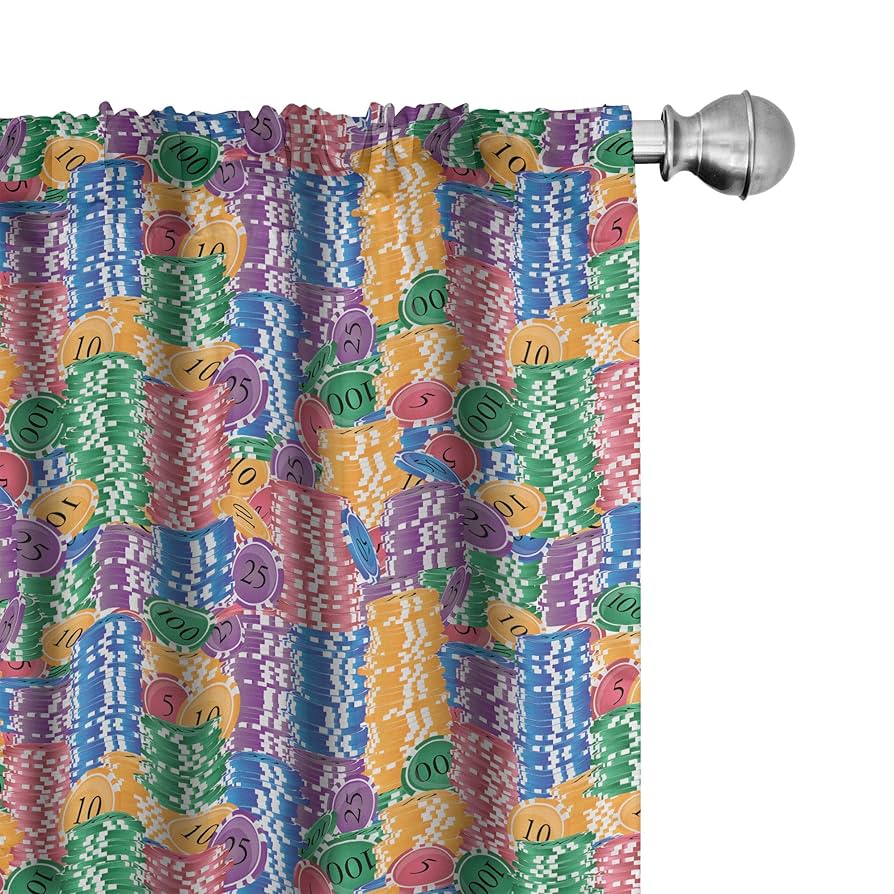 Amazon.co.jp: Ambesonne カジノカーテン 2パネルセット 色付き