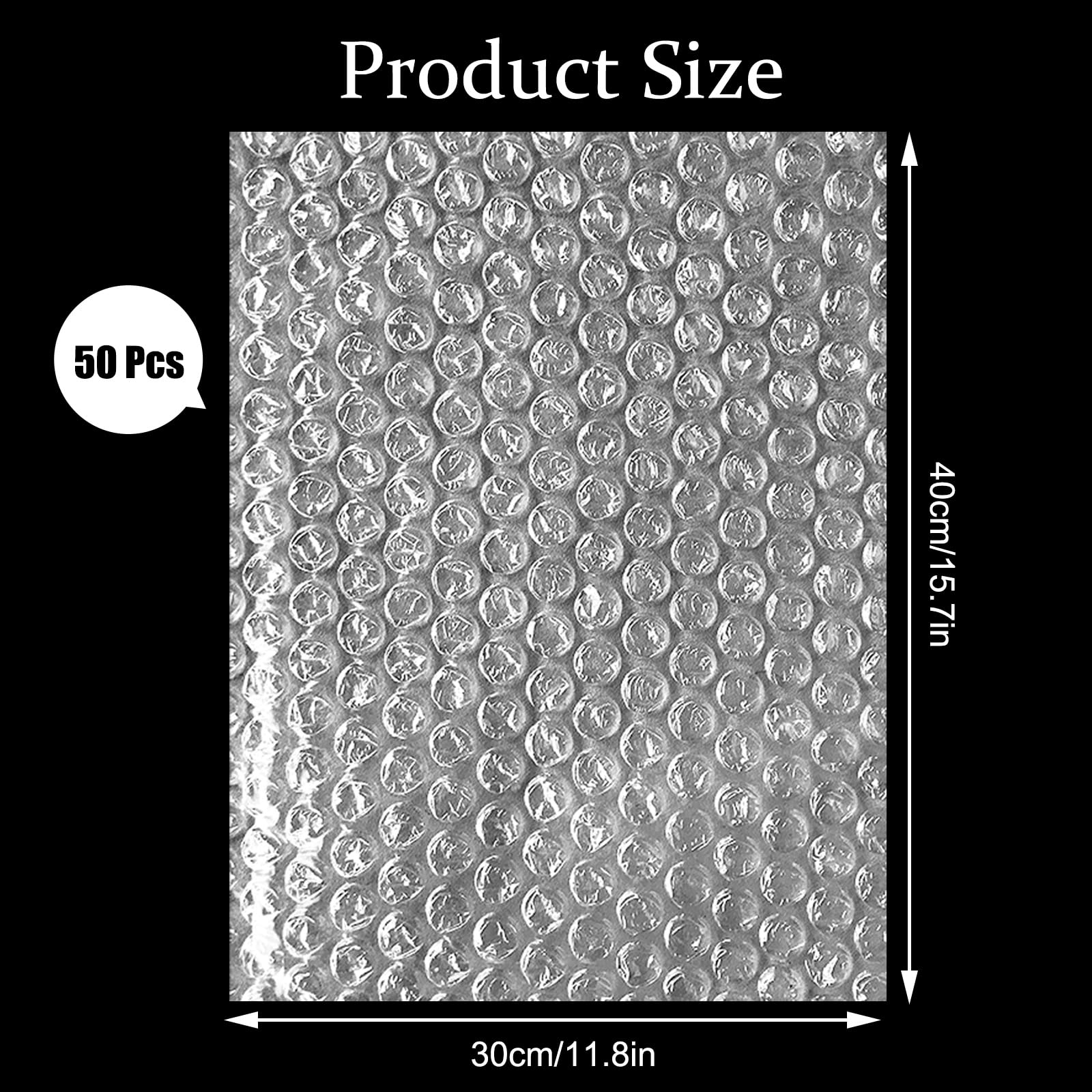Lot de 50 pochettes à bulles transparentes de 30 x 40 cm pour expédition, stockage, déménagement, emballage, emballage