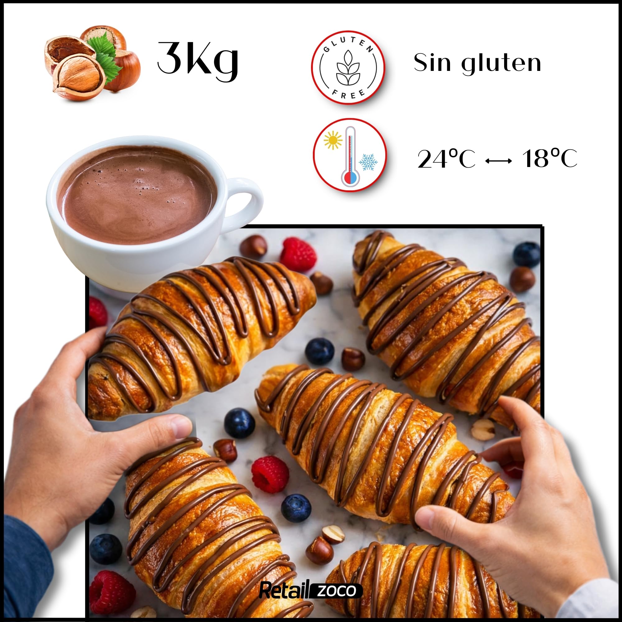 Nutella Original para untar, Crema de Cacao con Avellanas Ferrero, Tarro de Nutella, Ideal para Desayunos, Meriendas y Recetas Dulces, Hecha en Italiam, Pack ahorro, Contiene 1 botes de 3 kg