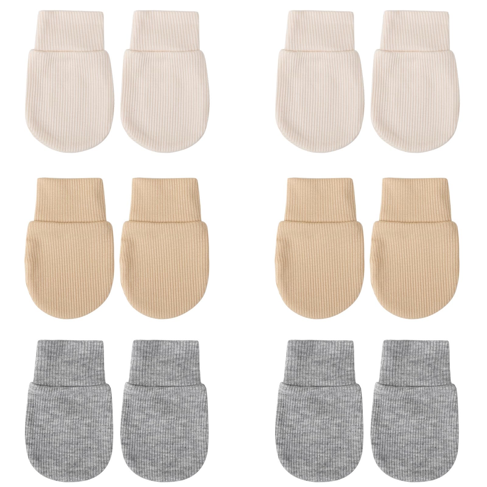DRESHOW Newborn Baby Mittens Infant Gloves No Scratch Mittens Elastic Wrist Gloves for 0-6 Months Baby Boys Girls
