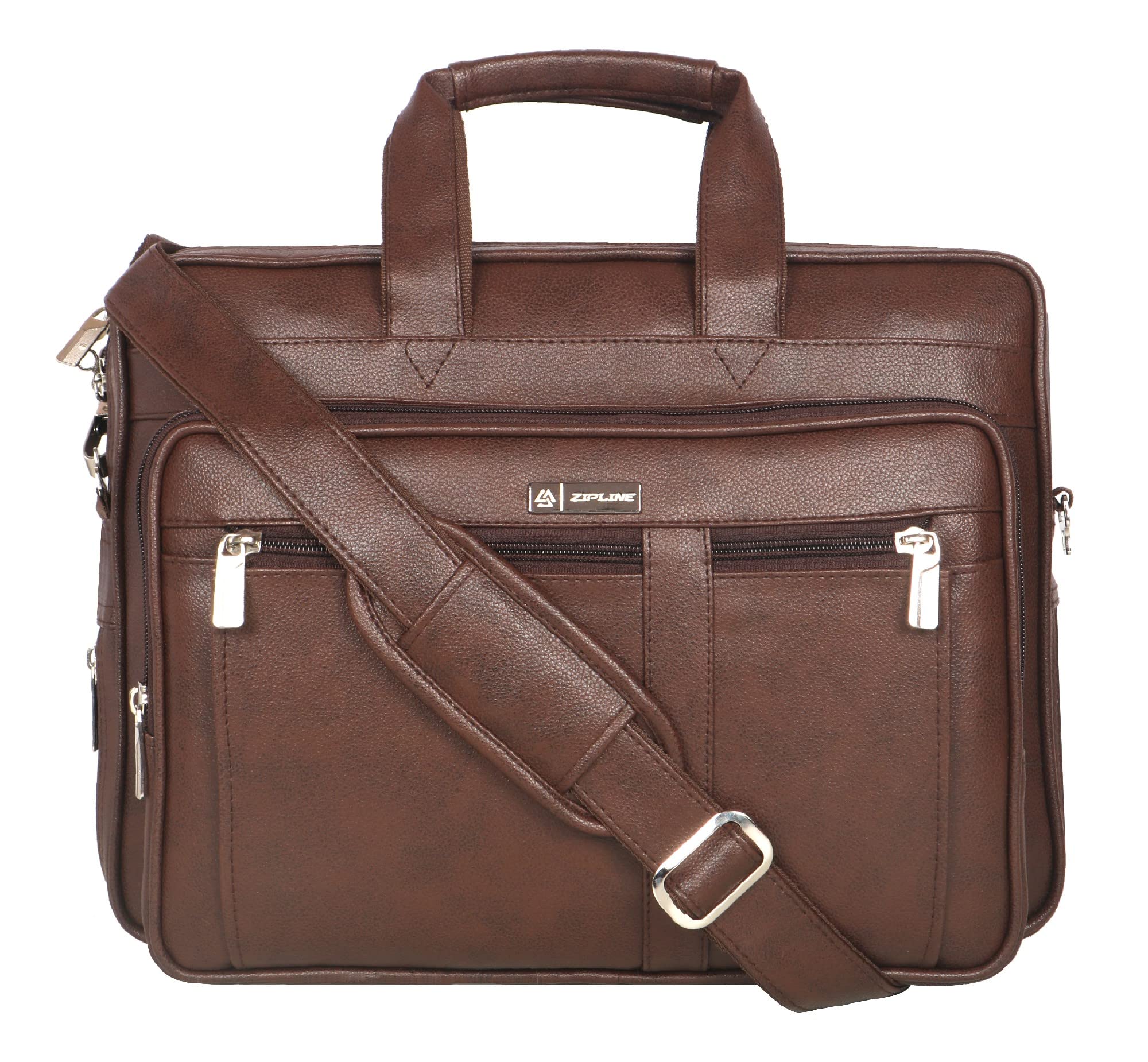 Zipline Office Synthetic Leather laptop bag for Men women, 15.6" compatible laptop Messenger Bags for Men & Women (1-Brown Bag)-picture-14