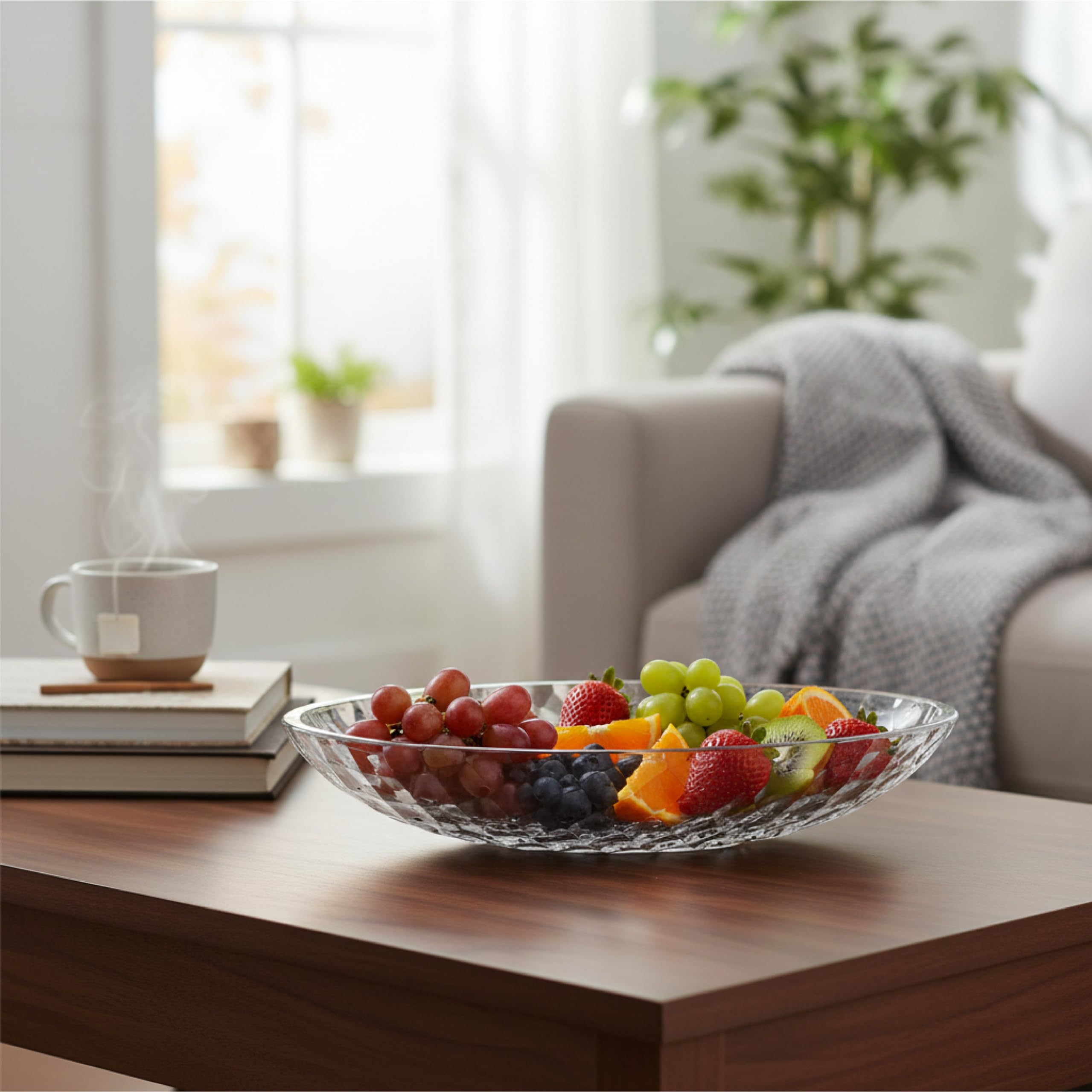 Crystal Bohemia Glasschale - 320 × 190 × 58 mm, Spülmaschinenfest, Kratzfest & Hitzebeständig - Servierschale aus Kristallglas für Obst, Salat, Snacks & Desserts - Ideal für Küche, Buffet & Deko