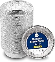 ebake Vaschette Alluminio - 12 cm de Teglie Usa E Getta - Rotonda Pirottini Alluminio, teglie usa e getta pour Petits Gâteaux Tartelettes et Gâteauxet Stampi Per Crostatine (Paquet de 100)