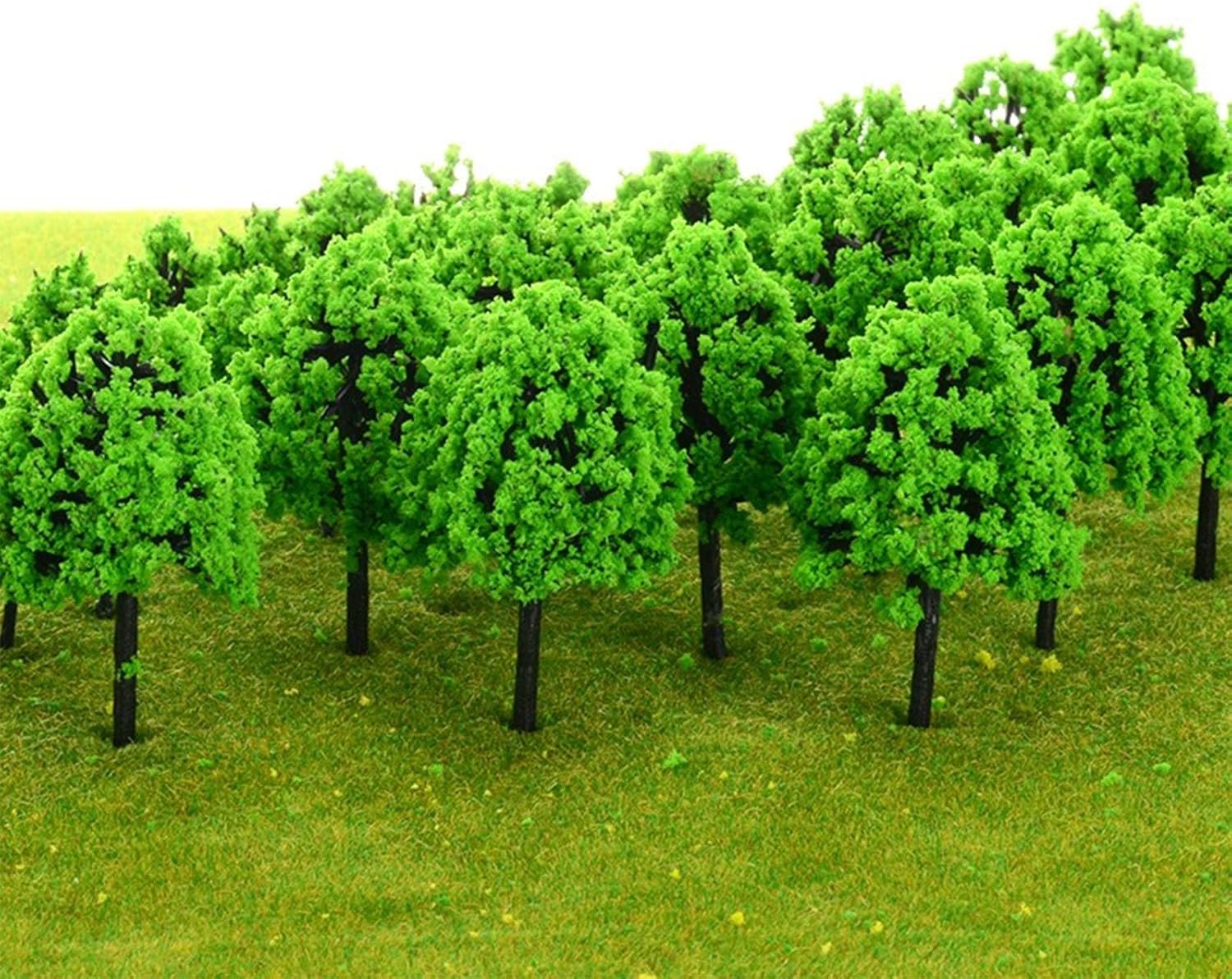 Cayway 60 PCS Miniature Trees Mixed Model Trees Mixed Colors Accessories Model Train Scenery Architecture Trees Fake Trees for Building Model, Model Scenery with No Bases - Image 6