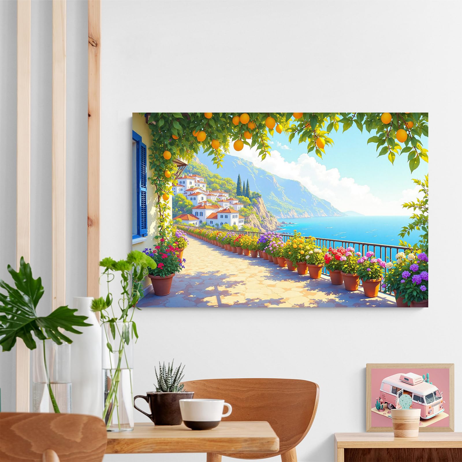 Amazon.com: Mediterranean Landscape Canvas Art Print Vintage