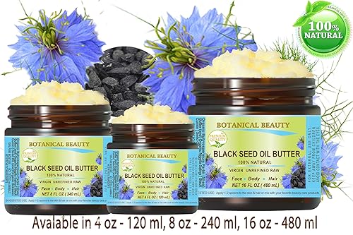 Miniatura 9 de Botanical Beauty Mantequilla de aceite de semilla negra 100% natural pura virgen sin refinar cruda para cara, piel, cuerpo, cabello, uñas, piel