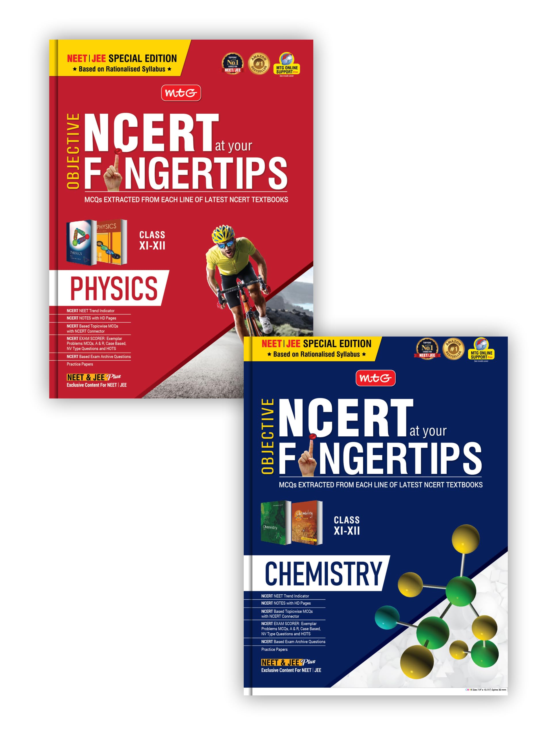 MTG Objective Ncert At Your Fingertips For Neet-Physics,Chemistry (Set Of 2 Books) Ncert Neet Trend Indicator Neet Books (Based On Nmc Neet Rationalised Syllabus-Latest & Revised Edition 2024-2025)
