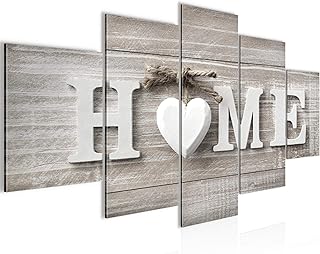 Murali Da Parete Casa Cuore 5 Pezzi Quadro Tela Non Tessuta Decorazione Soggiorno Country-Style Beige Marrone 504452a